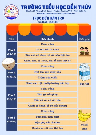 Thực đon bán trú tuần 8